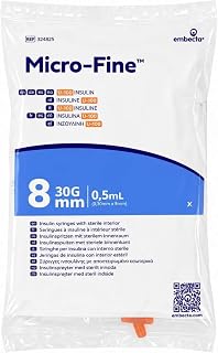 Embecta Micro-Fine 0.5ml U-100 with 30G 8mm Syringe | Multipurpose Use Syringe | Model No: 324825 | Latex-Free, CE Certified, Pack of 10