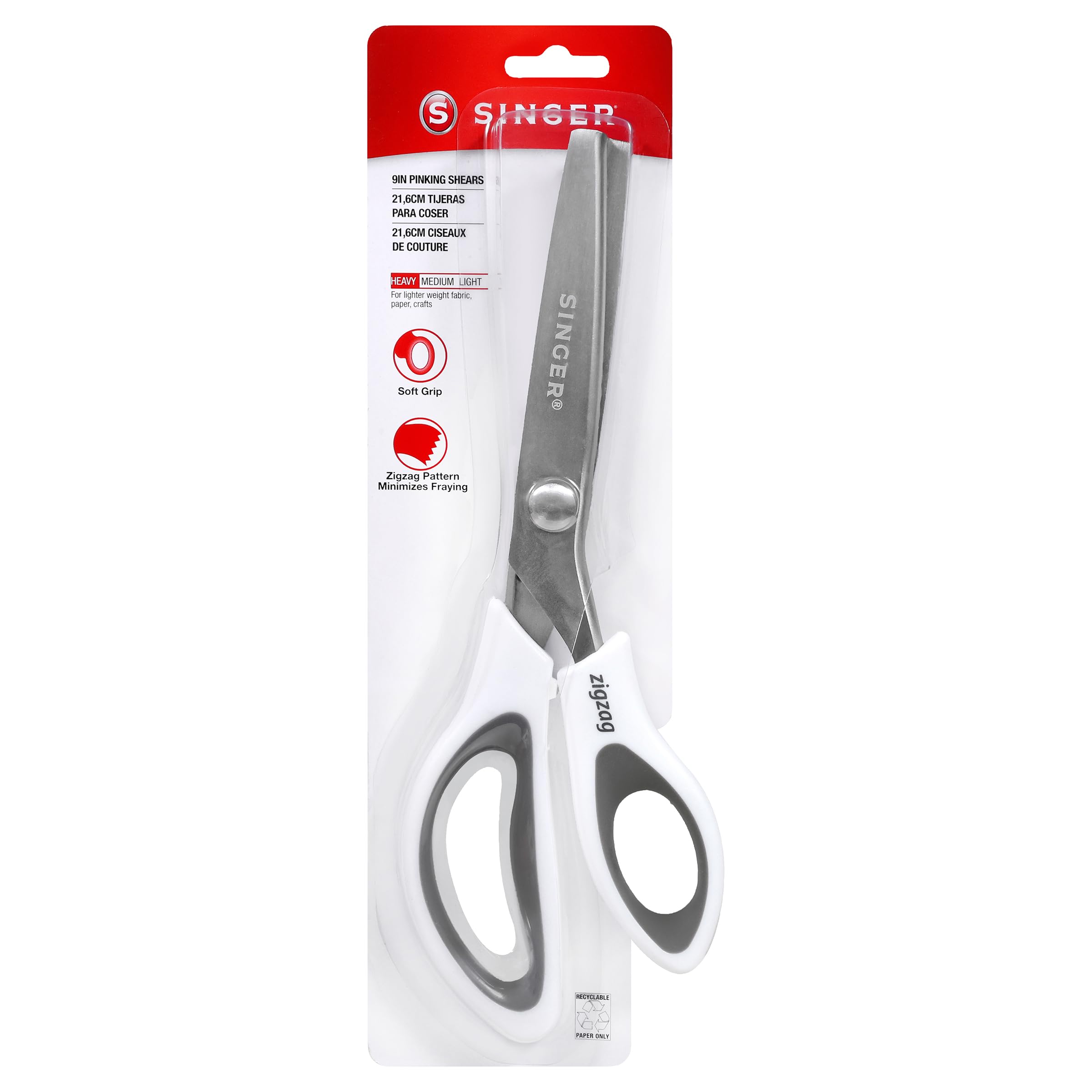 SINGER ProSeries™ 9" Pinking Shears, Stainless Steel No-Fray Zigzag Edge | Stain
