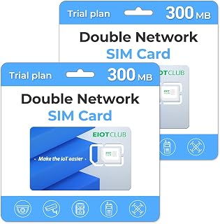 EIOTCLUB Data SIM Card, 2-Pack, USA 5G/4G LTE Dual-Network | USA coverage for security and hunting cameras, 5G/4G routers, no phone number, data only, no contract triple-cut SIM