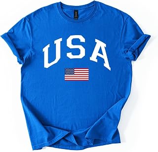 USA Patriotic Graphic T Shirt Independence Day American Flag July Fourth Unisex Tee