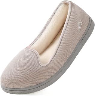 Wishcotton Hausschuhe Damen Leichte und Atmungsaktive Slip On Slippers Bequeme Pantoffeln Memory Schaum mit rutschfester Gummisohle für Innen & Außen