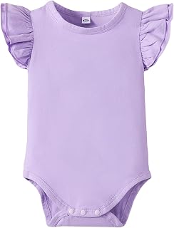 Magic Park 0-24M Infant Girl Ruffle Romper Baby Cotton Bodysuit
