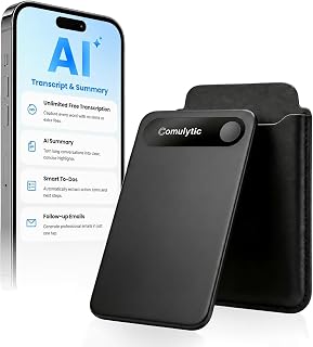 Comulytic Note Pro AI Voice Recorder, AI Meeting Recorder and Note Taker | 113 Languages, 3mm Ultra-Slim Design for Meetings, Calls, Lectures and Interviews, Unlimited Transcription with Starter Plan