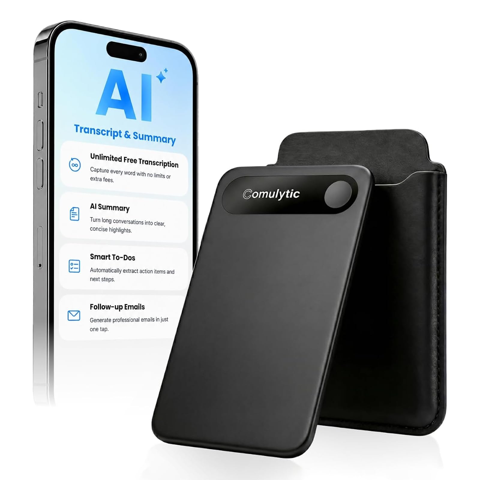 Comulytic Note Pro AI Voice Recorder, AI Meeting Recorder and Note Taker | 113 L