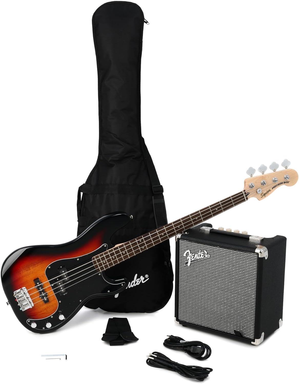 Fender Squier Affinity Precision Bass Pack, with Amp, 3-Color Sunburst | Beginne