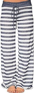 iniber Women's Floral Wide Leg Pajama Pants Casual Yoga Palazzo Drawstring Loose Trousers