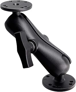 WINDFRD Double Ball Mount with Two Round Plates, Fish Finder Mount, Double Socket Arm with 1.5 inches / 38mm / C Size Ball Adapters, Compatible with RAM, Arkon, iBolt and More