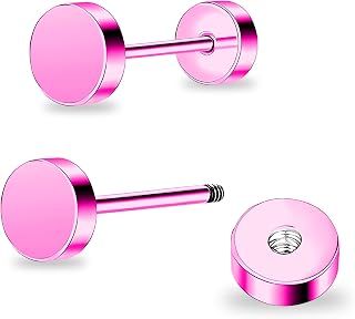 ZDE earrings for women flat back titanium hypoallergenic cartilage earrings nickel free for sensitive ears simple classic 3mm 4mm 5mm 6mm screw back earrings