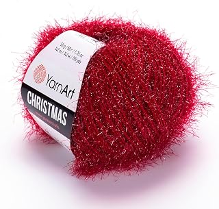 Yarnart Christmas Fantasy Shimmer Knitting Yarn, 100% Polyamide, 164 ft, 50 g, Amigurumi (46)