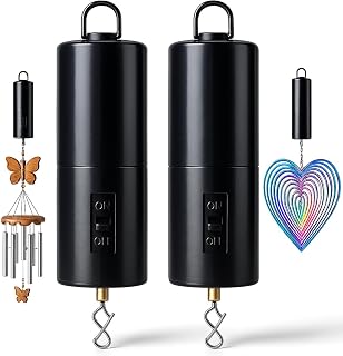 2 Pack Wind Spinner Motor Hanging Display Motor Battery Operated 24 RPM Rotating Motor Multi-Purposes for Wind Spinner Mobile Yard Decor Hanging Ornament Outdoor Sculptures-Medium Speed (2 Pcs Black)