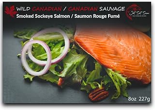 Premium Quality Wild Canadian Pacific Smoked Sockeye Salmon Fillet Gift | Hot-smoked fillet with a firm, flaky texture - not silky cold-smoked lox. Fully cooked and ready to eat.