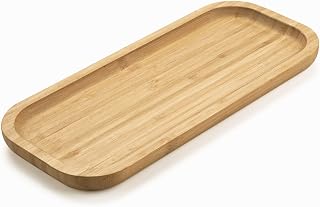 Bamboo Vanity Tray, Bathroom Counter Tray, Toilet Tank Tray for Soap, Perfume and Toiletries, Decorative Bathroom Organiser, 30 x 13 x 2 cm