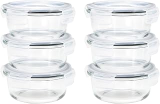 シービージャパン 耐熱ガラス 保存容器 ラウンド 400ml 6個セット つくりおき 冷凍 電子レンジOK 食器洗浄機OK 熱湯消毒OK atomico