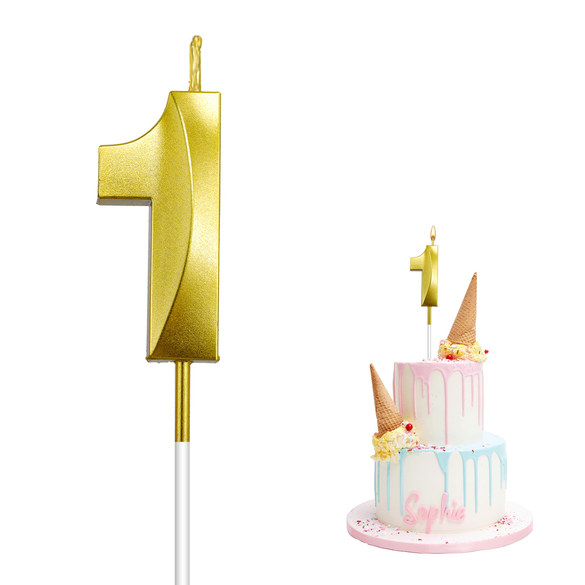 Candele di compleanno per torta, candele di compleanno con numero 1, candele con