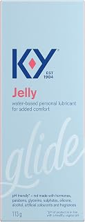 K-Y Jelly Water-Based Personal Lubricant for Smooth Glide, 113 g | pH-Friendly Formula, Dryness Relief, Thick Gel, Condom Compatible, Fragrance & Paraben Free