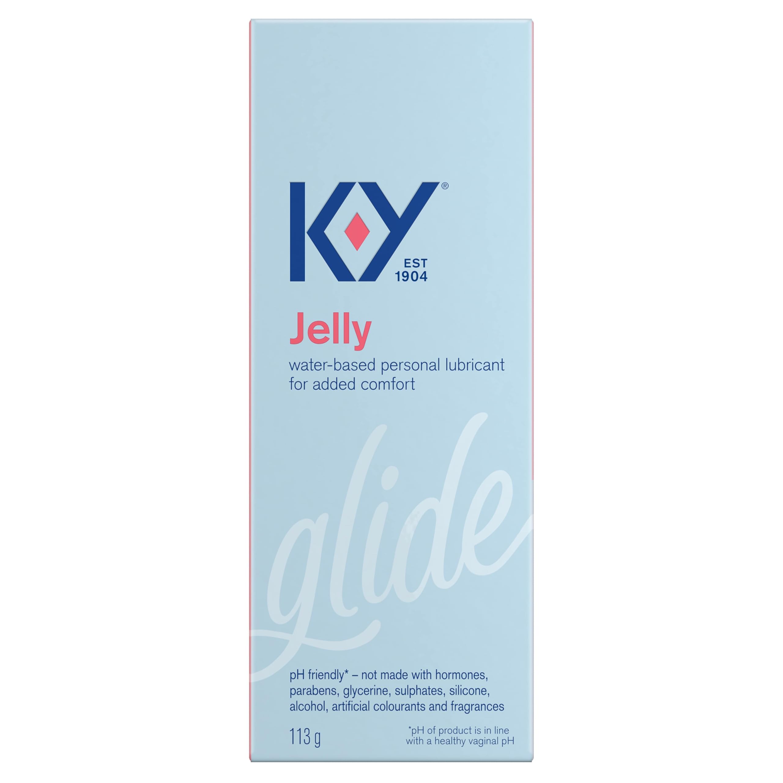 K-Y Jelly Water-Based Personal Lubricant for Smooth Glide, 113 g | pH-Friendly F