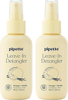Pipette Leave-In Hair Detangler Spray for Kids, 4.4 Fl Oz (Pack of 2) | Moisturizing Spray for Tangle‑Free Hair, All Hair Types, Orange Vanilla Scent