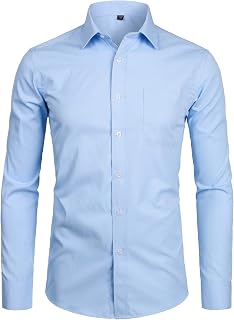 ZEROYAA Men's Dress Shirt Business Casual Button Up Shirt