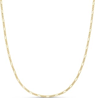 Amazon Essentials 14K Gold Plated Fine Figaro Chain 24", Yellow 14K Gold