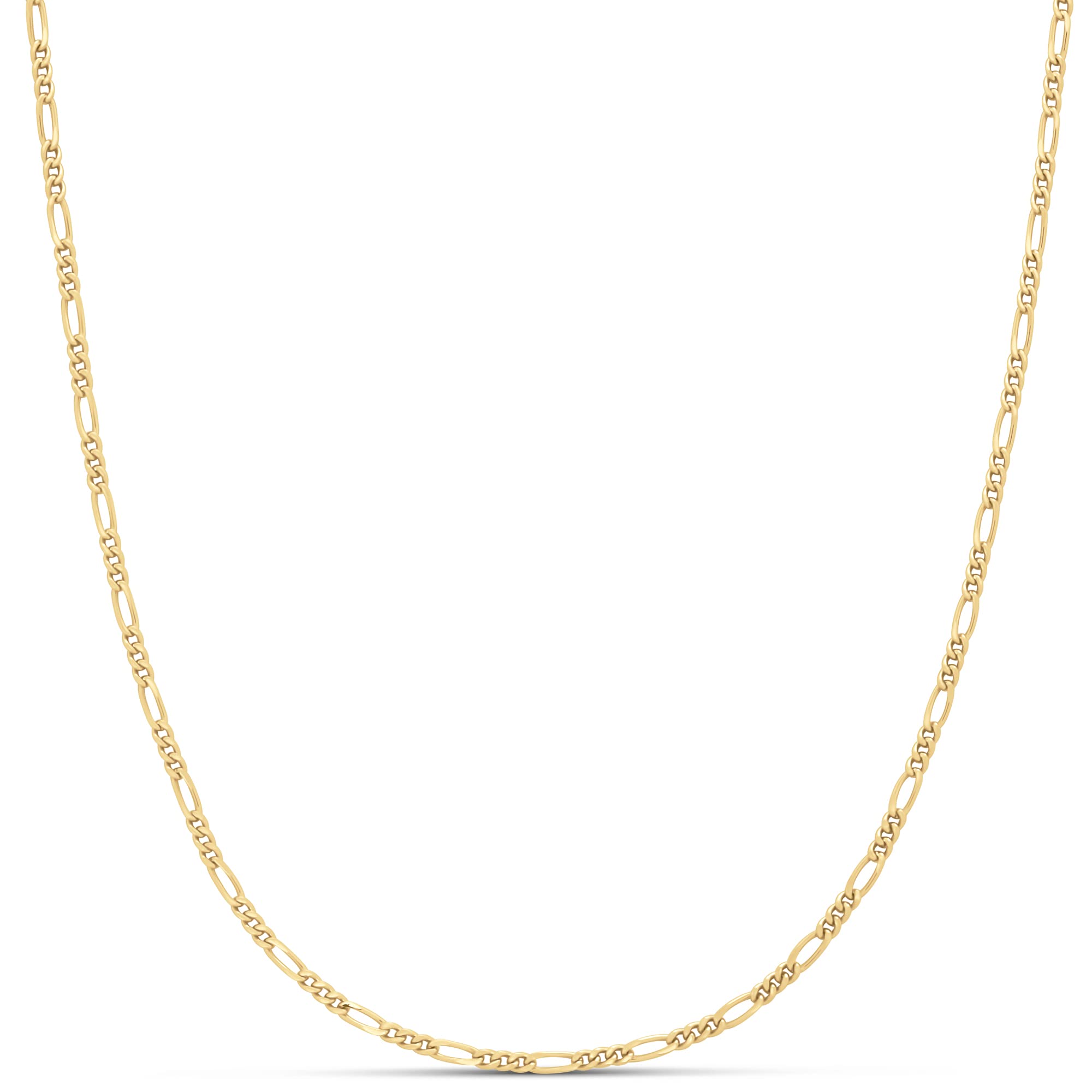 Amazon Essentials 14K Gold Plated Fine Figaro Chain 24", Yellow 14K Gold
