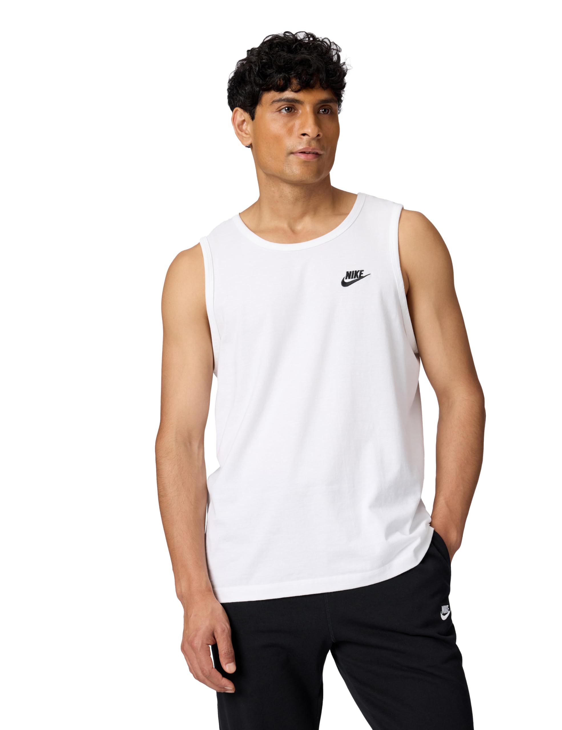 NIKE Men's M NSW Tank Club Embrd Ftra T-Shirt