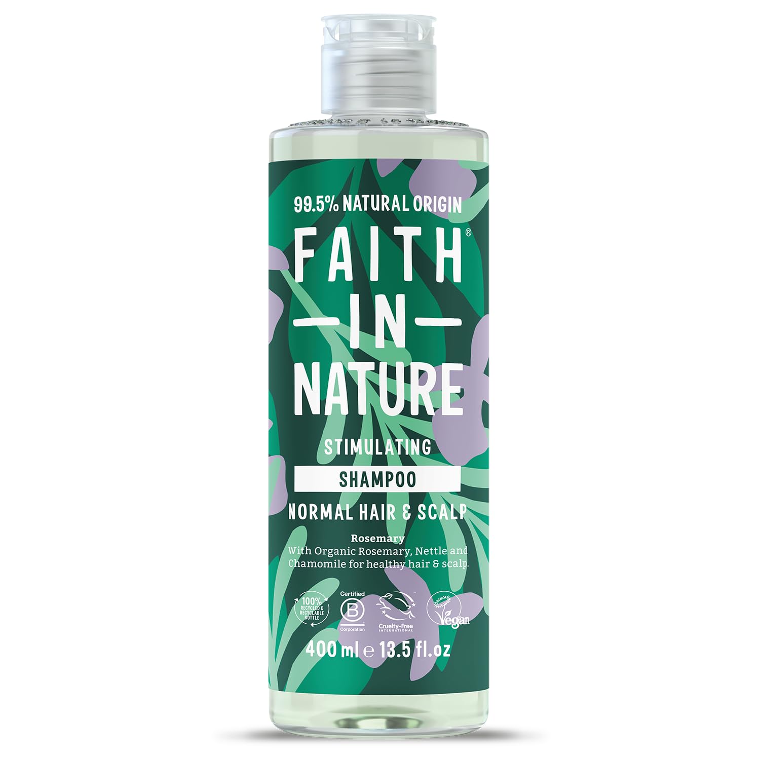 Faith In Nature Natural Rosemary Shampoo, Stimulating for Normal Hair & Scalp, V