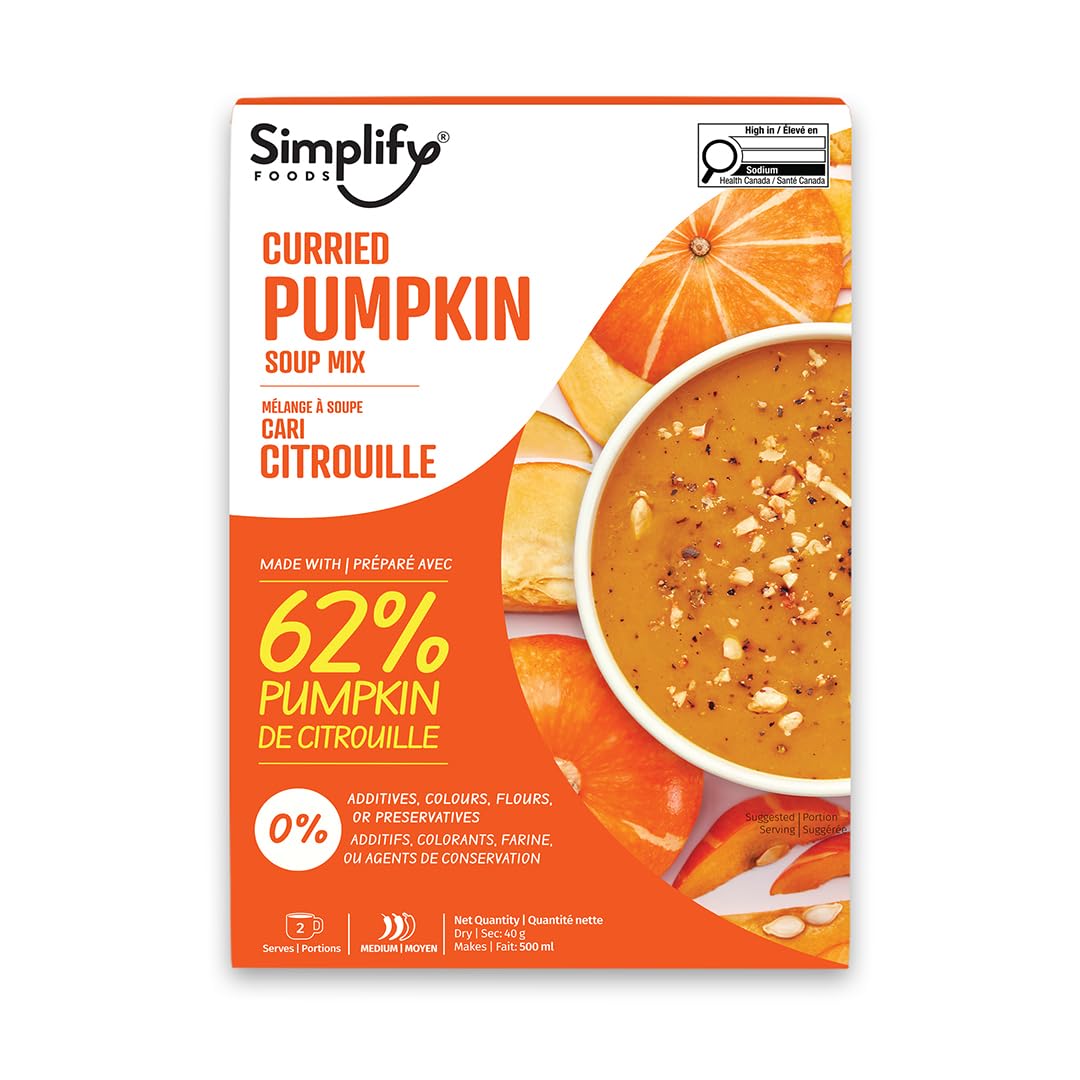 Simplify Foods Freeze-Dried, Instant Soup Mix Curried Pumpkin, Makes Multiple Se