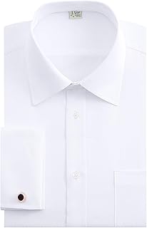 J.VER Men's French Cuff Dress Shirts Regular Fit Long Sleeve Dress Shirt