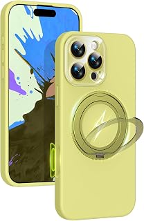 Silicone Case for iPhone 16 Pro Max with 360 Magnetic Stand Fit for MagSafe