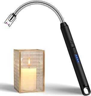Electric Candle Lighter USB C Rechargeable Lighter Flameless BBQ Lighter Electronic Arc Plasma Lighter with Long Flexible Neck for Candles, Barbeque, Camping, Grill, Gift for Her Women Mom