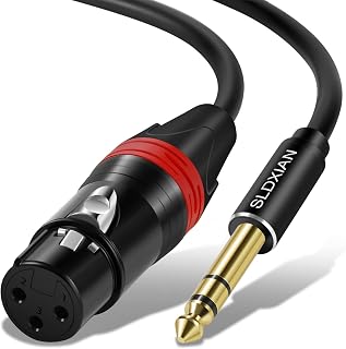 SLDXIAN XLR Female to 1/4 Inch (6.35mm) TRS Cable (1Meter, Female) | Quarter Inch Jack Balanced to XLR Microphone Cable for Guitar, Mixer, Speaker, Playing Live