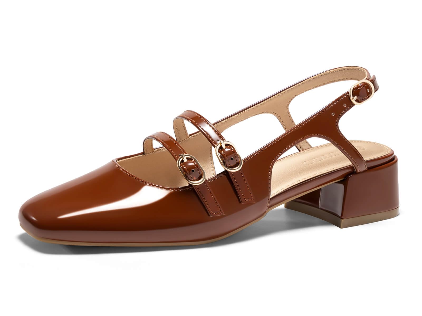 Coutgo Mary Jane - Scarpe da donna con tacco basso, chiuse, punta quadrata, per 