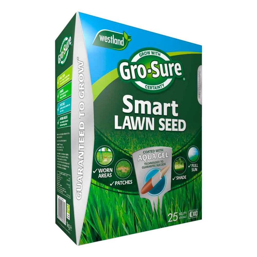 Gro-Sure Aqua Gel Coated Smart Grass Lawn Seed, 25 m2, 1 kg