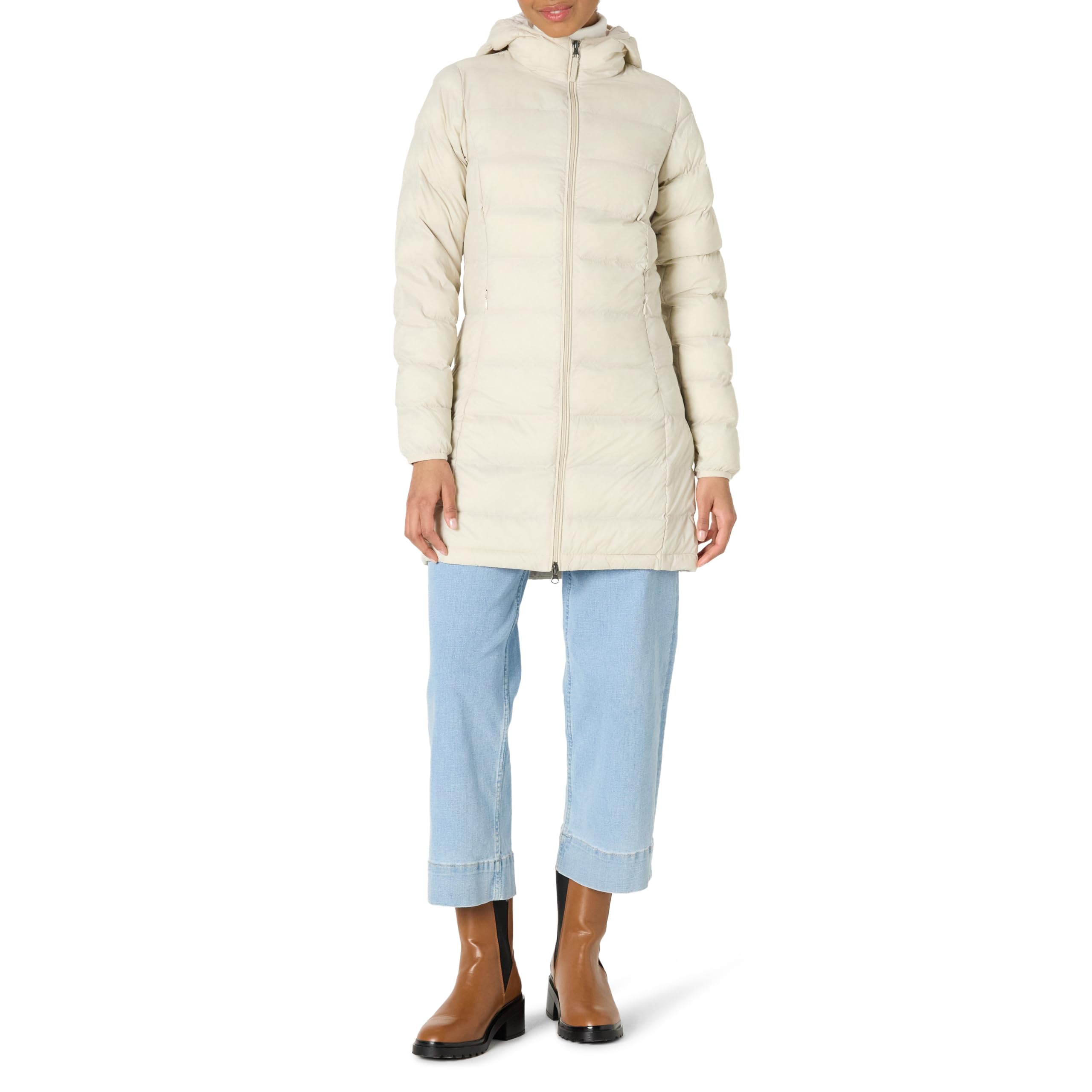 Amazon Essentials Women's Quilted Jacket with Hood, Lightweight and Waterproof (