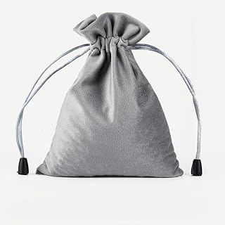 Drawstring Velvet Pouches, Gift Bags Jewelry Packaging Display Bags for Chocolate Sugar Bag Wedding Birthday Baby Shower Eyewear Case(16x20cm,Grey)