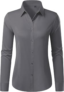 Button Down Shirts for Women Wrinkle Free Dress Shirt Classic Fit Long Sleeve Casual Business Blouse Work