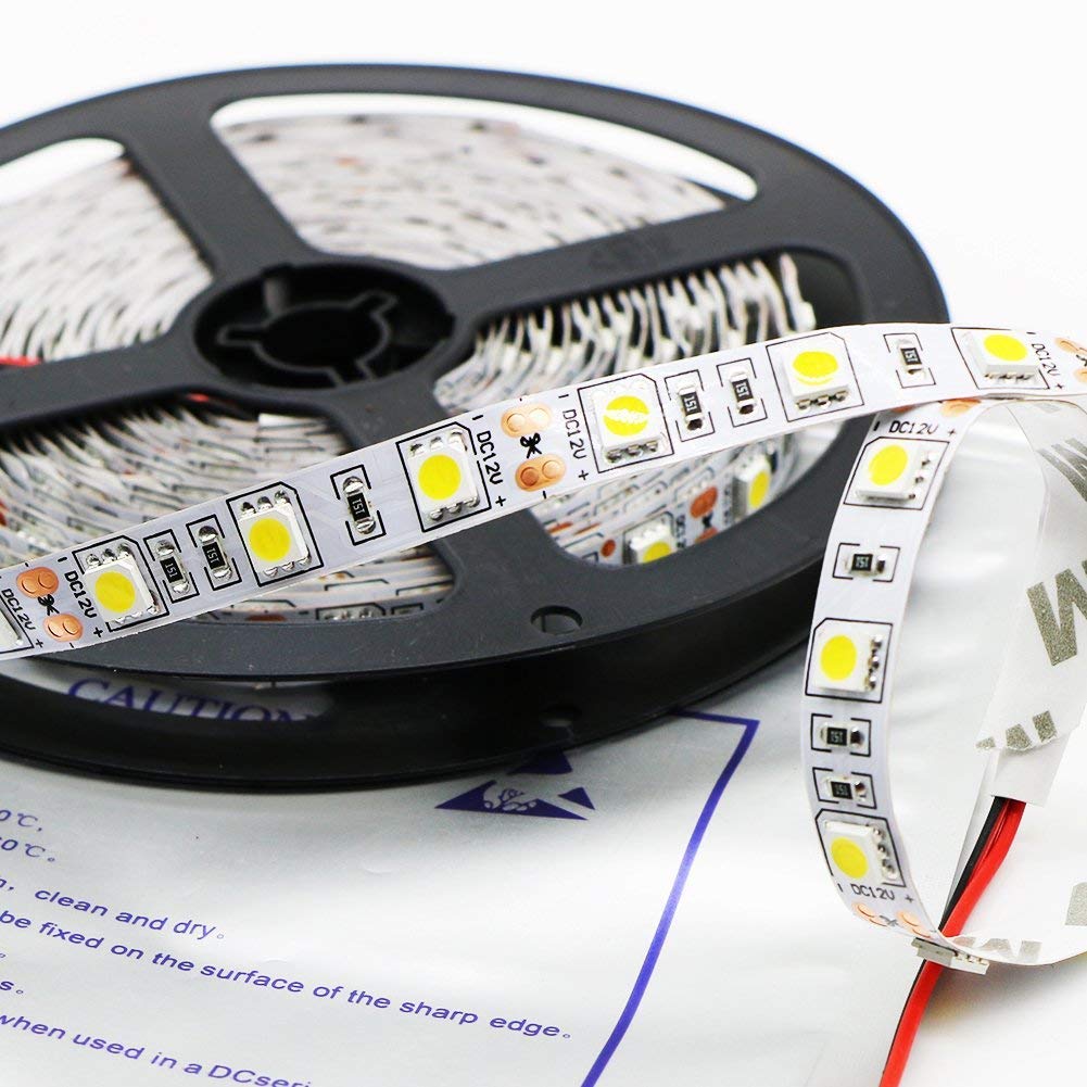 Kebinfen® 16.4ft(5m) Led Strip Light Natural White SMD 5050 4000K Non-Waterproof