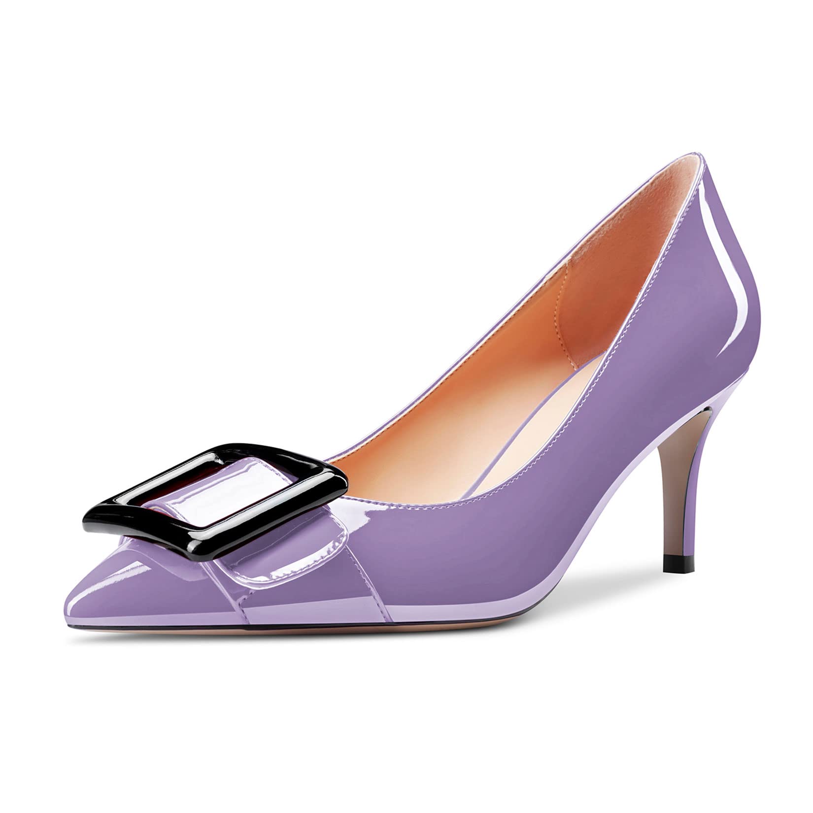 Castamere Women's Stiletto Mid Heel Closed Pointed Toe Pumps Slip-on Dress Cute 