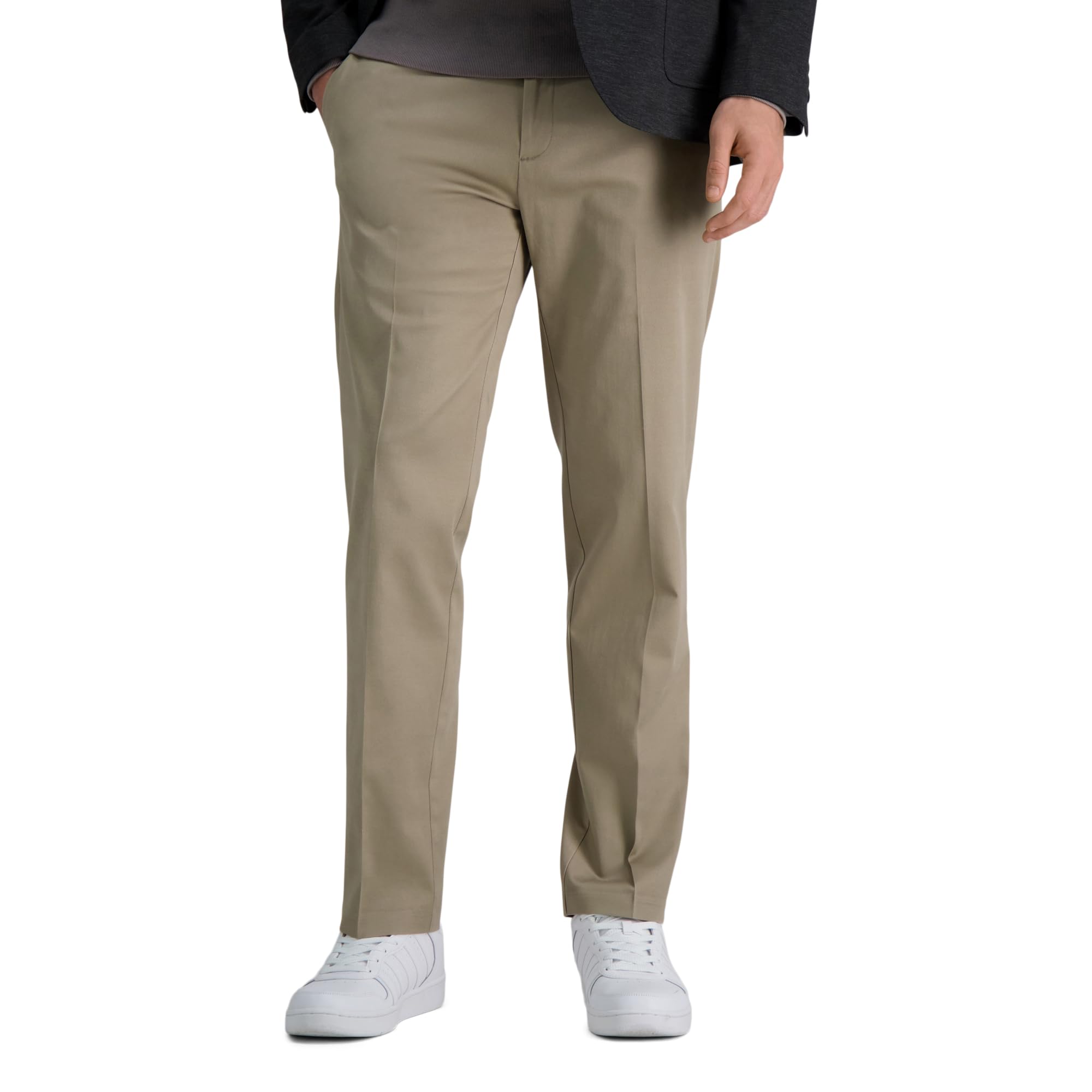 Haggar Khaki Pants Iron Free Premium Khaki Straight Fit Flat Front Flex Waist Ca