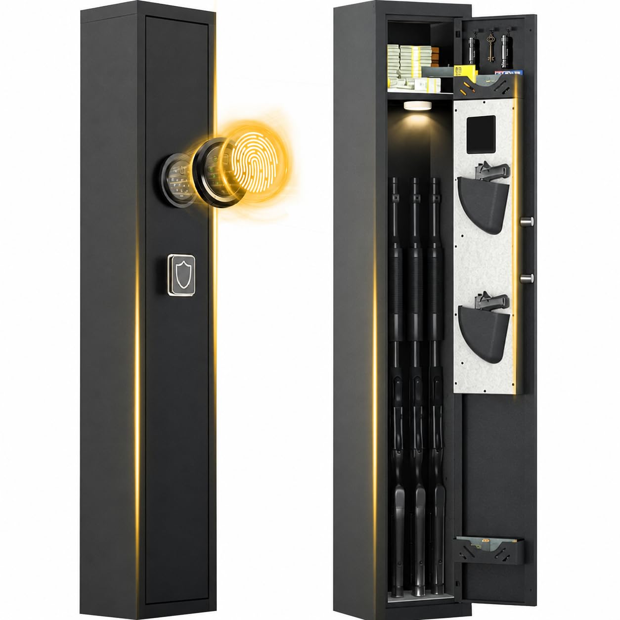2-3 Biometric Gun Safe for Rifles and Pistols | No Assembly Required, Fingerprin