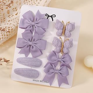 Baby Hair Clips Set of 8 4.3-6.4cm Baby Hair Clips for Toddlers Grosgrain Bow Design Butterfly Design Baby Toddler Accessories