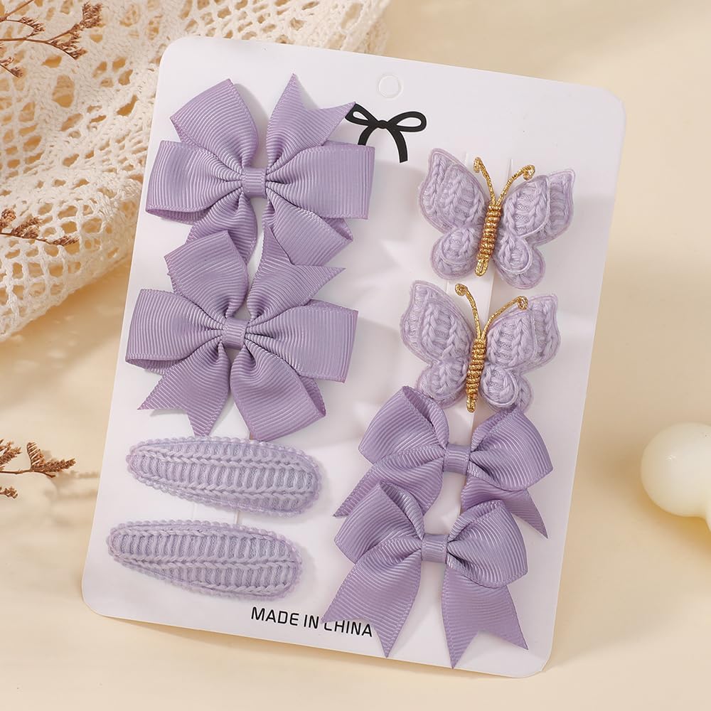 Baby Hair Clips Set of 8 4.3-6.4cm Baby Hair Clips for Toddlers Grosgrain Bow De