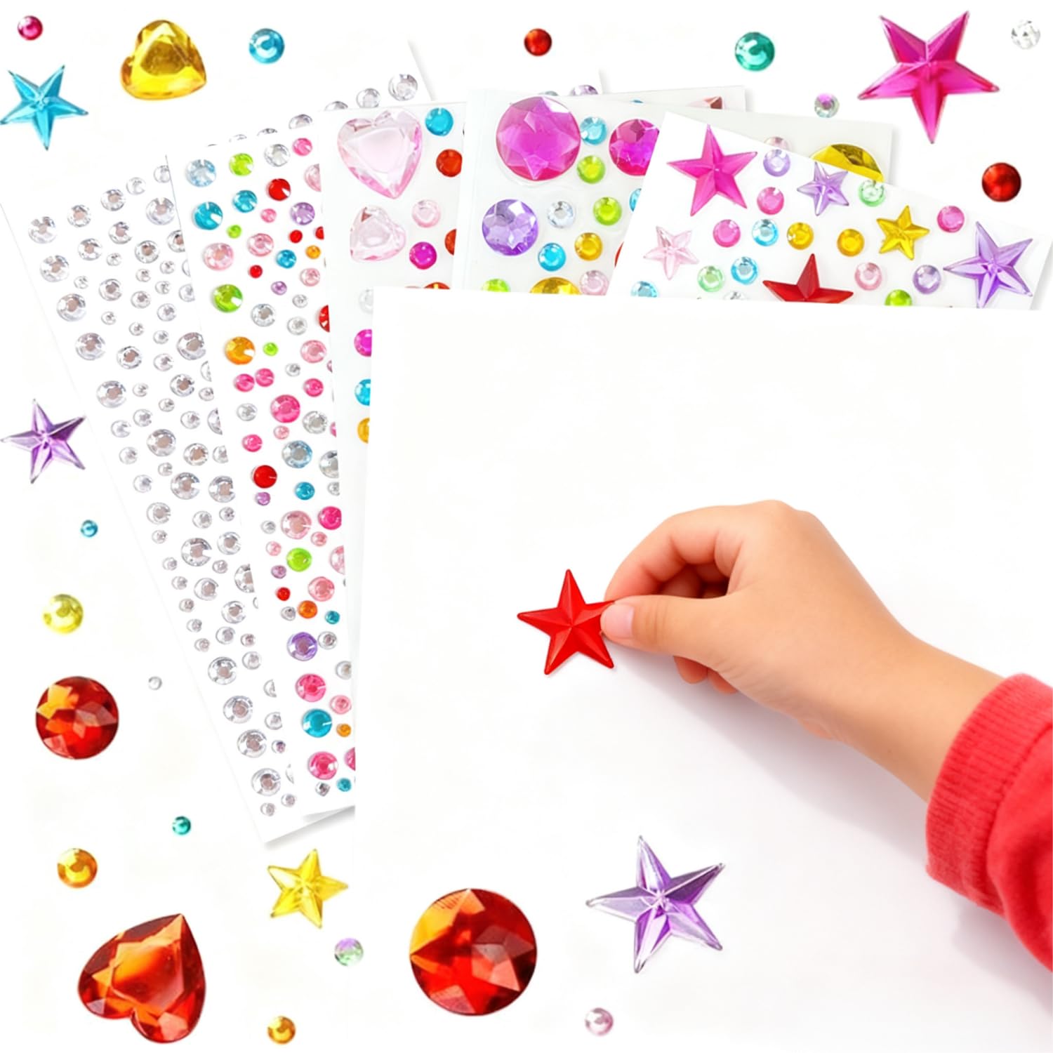 Gem Stickers - Bling Rhinestone Self Adhesive Acrylic Gems, Facecraft Gemstone S