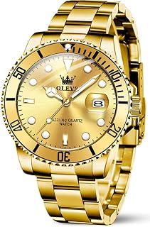 OLEVS Luxury Watches for Men Big Stainless Steel Waterproof Quartz Analog