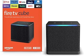 Amazon Fire TV Cube, with AI-powered Fire TV Search, Hands-free streaming device, find shows faster with Alexa+, Wi-Fi 6E, 4K Ultra HD