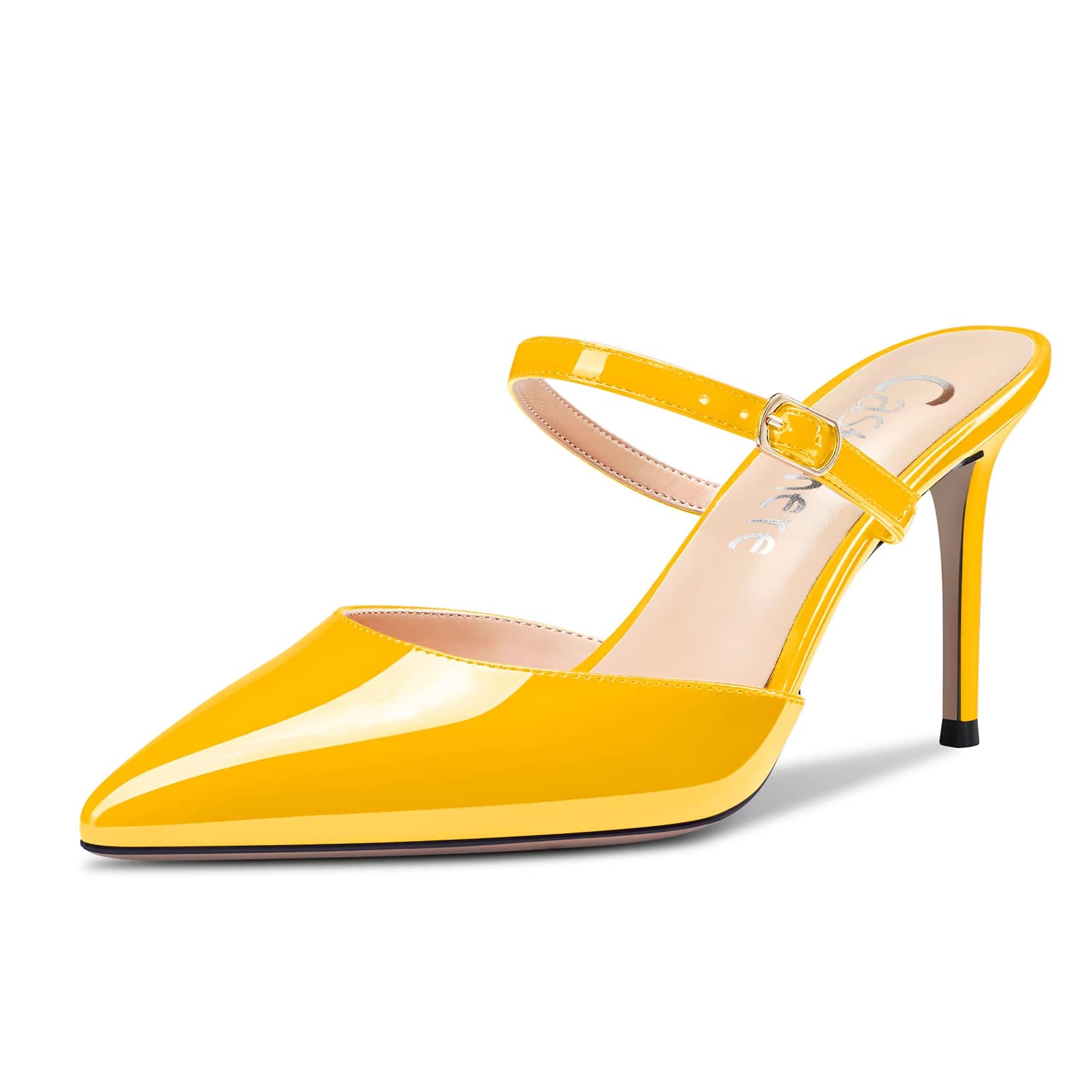 Castamere Women's High Heel Pointed Toe Slip-on Slingback Wedding Sandals Dress 