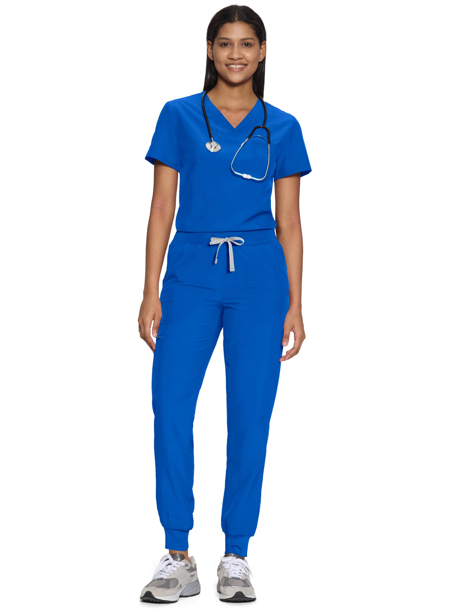 Scrubs for Women, V-Neck & Jogger Pants, 10 Pockets | 4-Way Stretch, Wrinkle Res