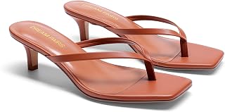 DREAM PAIRS Womens Low Heel Sandals Open Toe Square Sandals 1.96 Inch Summer Vacation