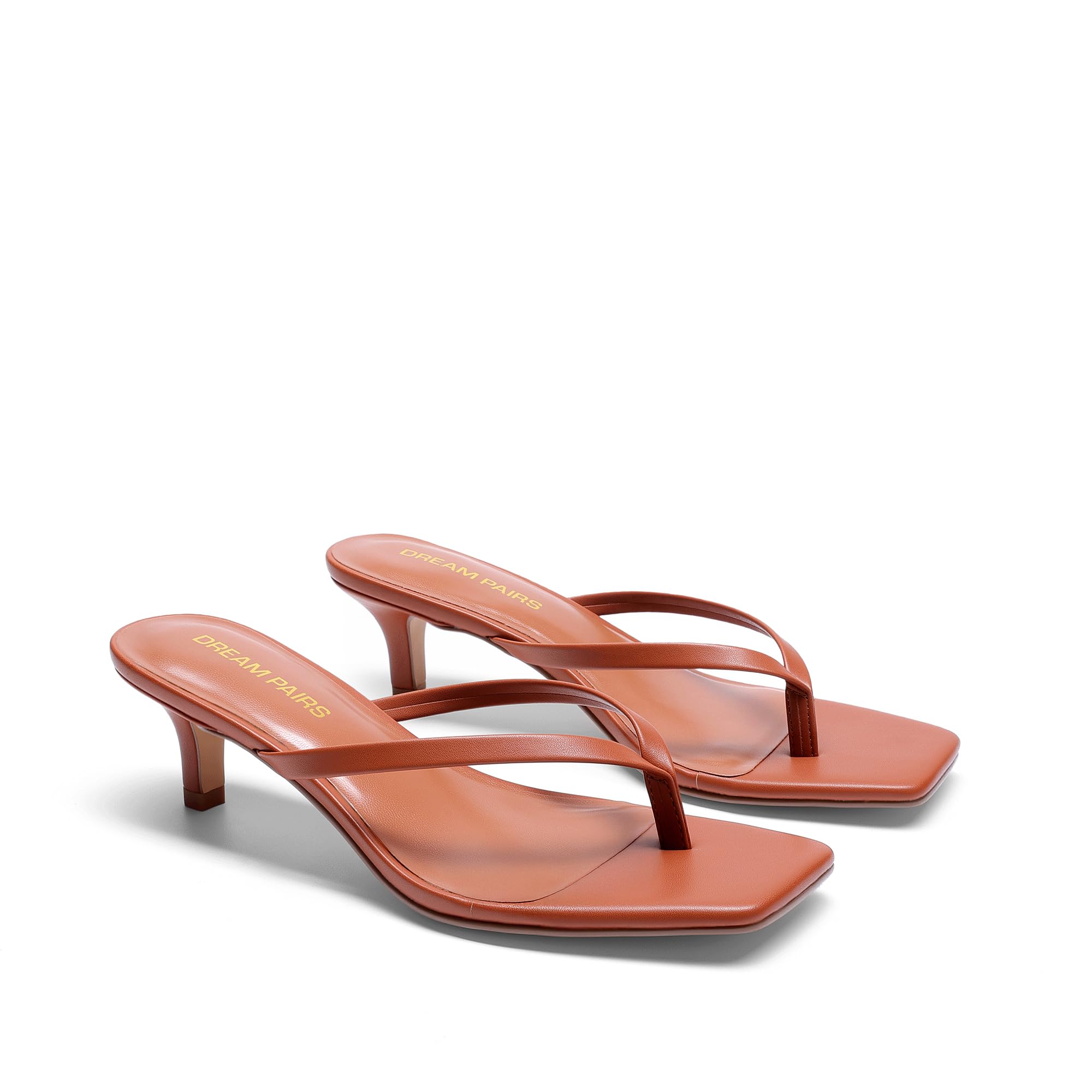 DREAM PAIRS Womens Low Heel Sandals Open Toe Square Sandals 1.96 Inch Summer Vac