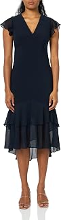 Tommy Hilfiger Adaptive Flutter Sleeve High Low Tiered Skirt Dress Women's Dress